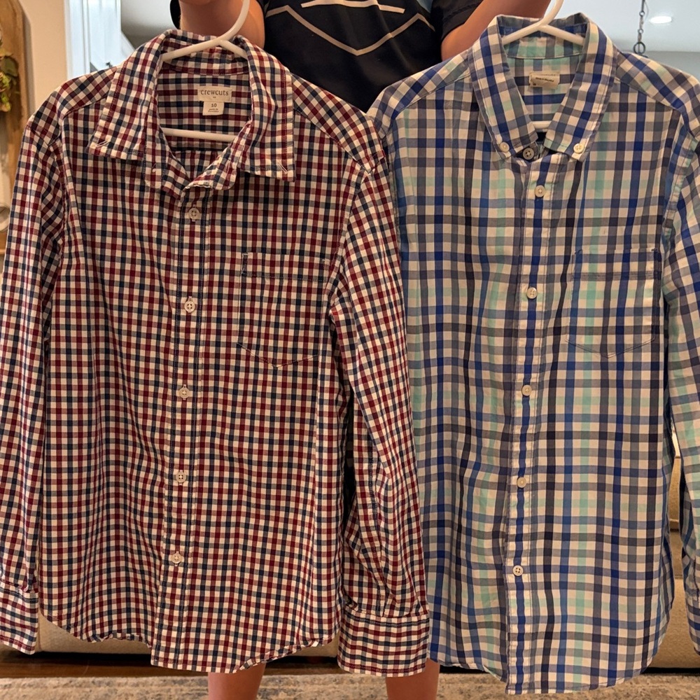Boys Crewcuts Checkered Button Down Shirts